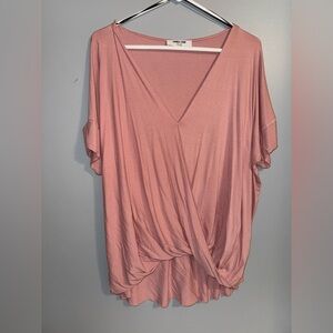 Double Zero Blush Pink Drape Blouse